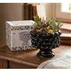 Mondocreazioni Vaso mezza pigna in ceramica porta fiori soprammobile colorato gic (Nero, 12 x 11 CM ART 862519)