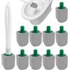 Geentargetel Set di 10 blocchi di pulizia, forte rimozione dello sporco, manico allungato, facile da appendere, scopino per WC con pompa, adatto per la pulizia di WC e pavimenti (grigio)