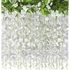 Muccp 2 confezioni da 20 rami di glicine artificiale da appendere, 1,8 m, ghirlanda di seta per matrimoni, feste fai da te, giardino, decorazione per la casa (bianco)