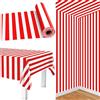 PIXHOTUL Tovaglia Di Carnevale Rotolo 30 M Rosso E Bianco A Righe Tovaglia in Plastica Rossa Tovaglia A Tema Carnevale Decorazioni Per Feste Di Compleanno, Cinema, Halloween, Sfondo Circo