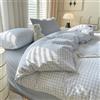 ZBOOM, set di biancheria da letto, 140 x 200 cm, motivo a quadretti, blu e bianco, per bambini, in microfibra, con motivo a griglia, per ragazze, copripiumino e federa da 70 x 90 cm, con chiusura