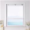 ESLIR Tenda a pacchetto senza fori, con ganci a U, in voile, trasparente, moderna, 1 pezzo, bianco, 60 x 150 cm (larghezza x altezza)
