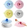 WOXJENA Coperchio Tazza Silicone, Tazza Tisana Coperchio, 4 Pezzi Copri Silicone Alimentari, Riutilizzabili Coperchi Tazze Anti Polvere per Tisane, Caffe, Bevanda