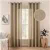 MIULEE Tende Trasparenti Voile con Occhielli per Camera da Letto 2 Pannelli Lino in Poliestere per Soggiorno Salotto Finestre di Casa 140X260 CM Cachi