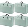 VENO 105L Borse per trasloco grande, Scatole trasloco con Cerniera, Borsone da viaggio, borsa di stoccaggio durevole, resistente all'acqua, buste per indumenti (L Verde Chiaro, Set da 4)