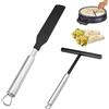 Jinsion 2 Pezzi Distributore di Crepes Acciaio Inox, Spatole e Spargitore per Crepe | Spatola per Crêpes, Stendi Crepes Acciaio Inossidabile, Strumento per Crepe Pan Maker per Pancake