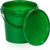 BenBow Secchio con coperchio 1l verde 20x 1 litri - alimenti sicuri, stabile, ermetico, antigoccia, inodore - contenitore in plastica con manico - vuoto
