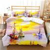 Tomifine Copripiumino Colorato 3 Pezzi Arte Astratta Copripiumino Paesaggio Set Di Biancheria da Letto Moderna con Cerniera Per Bambini Ragazze Adulti (King 220x240 cm,Giallo)