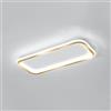 KRIPINC Plafoniera LED Soffitto Rettangolare Moderna, Lampada LED Soffitto Rettangolare per Soggiorno, Camera da Letto, Cucina, Bagno (Oro, Bianco Freddo)