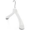 Kiroplast 15 Grucce Appendiabiti Capospalla Appendini Giacche Cappotti Abiti Spalla Larga Lucide (42, Bianco Lucido Gancio Argento)