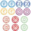 FINGERINSPIRE 14 pz Sette Chakra Adesivi Murali 17cm Diametro Cerchio Impermeabile Autoadesivo Yoga Meditazione Stickers Murali Fai da Te Salute Simbolo Art Mantra Adesivi Murali per Casa Yoga Studio