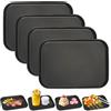 DELAESI 4 vassoi da portata in plastica, 24 x 17 x 1,7 cm, vassoio da cucina, piccolo e riutilizzabile, per cucine, caffè, ristoranti