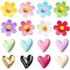 Dutiqozad Magnete Magnete da frigo - Set di 16 Pezzi 3D Decorativo Fiori e Cuore magneti Colorati Forti per Note Foto lavori dei Bambini Regalo
