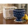 Mondocreazioni Vaso mezza pigna in ceramica porta fiori soprammobile colorato gic (Blu, 20 x 18 CM ART 862496)