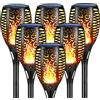 Geemoo Luci Solari Esterno Giardino Fiamma 6 Pezzi Grande Lampade Solari da Giardino Torcia Luce con Effetto Fiamma Tremolante Realistico, Luci Decorative per Esterno, Giardino, Patio, Prato