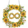 Bimkole Diamond Painting pendente Girasoli, Ghirlanda Pittura Con Diamanti 5D Da Appendere, Per La Decorazione Di Finestre E Porte Della Parete Della Casa Del Giardino 20x20 cm