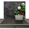 KitchenYeah© Paraschizzi Cucina 59x51 cm Pannello Dietro Piano Cottura Fornelli a Gas Paraspruzzi, Protezione Induzione Spezie - Natura Morta - Calcestruzzo