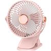 Taotalhomy Ventilatore da scrivania USB a clip, con 5 modalità di vento e rotazione a 360°, raffreddamento portatile e silenzioso con luce notturna integrata a 3 livelli, per scrivania, comodino e uso da viaggio