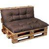 Garden Factory - Cuscino per bancale, Cuscini per Pallet, Seduta, Schienale o Set, Trapuntato, Set (Seduta 120x60 + Schienale 120x50) Marrone