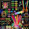 ZTBQ XUNIVERS - 552 bastoncini luminosi per bambini, braccialetto fluorescente luminoso, con connettori per fare occhiali, collane e palline, per Halloween, Natale, compleanni, forniture per feste scure
