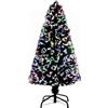 SHATCHI Albero di Natale ottico in fibra da 90 cm con illuminazione a LED multicolore - Albero artificiale pre-illuminato con luci colorate, PVC, nova, 90 cm