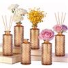 Hahorpa 6 Pezzi Vasi per Centrotavola, Vasetti in Vetro Color Ambra, Set Mini Vasetti 13 x 5 x 5 cm, Vasi Vintage per Erbe Pampas, Decorazioni Rustiche per Tavola, Matrimonio e Tavola, Complementi d'Arredo