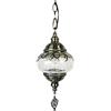 GDLight Ferro Luci marocchina Turco Lampada a Sospensione da 5 Pollici Hanging tonalità Bianca Mosaico di Vetro, luci dell'Annata del Pendente per Corridoio Camera da Letto Balcone Cafe, E14