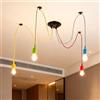 Behogan Lampadario a sospensione ragno 4 fiamme, lampadario vintage, regolabile fai da te E27, lampada a sospensione tavolo da pranzo, stile ragno lampadario per soggiorno, camera da letto (ciascuno
