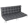 Goutime Cuscino per Panca da Giardino e Sedia a Dondolo 2 Posti, 150x100 cm - Extra Spesso e Morbido, Antiscivolo e Impermeabile, Sedile con Legatura, Schienale Reclinabile (Grigio)