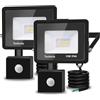 toobettp Faretto LED da Esterno con Sensore di Movimento 10W 1000LM 6000K, 2PCS | Bianco Freddo,3 Modalità Regolabili,Raggio 12M/Angolo 120°, Installazione Facile, IP66 Faro LED per Giardino Cortile Garage