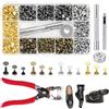Lunza 180 Pezzi Rivetti Per Cuoio,12mm 8mm 6mm Ribattini Per Cuoio,4 Colori Rivetti Per Pelle,Rivetto In Pelle con Pinza per Rivetti E Pinza Foratura, per Artigianato Fai Da Te In Pelle Abbigliamento Borse