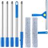 Zosenyer Pulisci Vetri con 2m Manico Telescopico, Lavavetri Telescopico Professionale 2 in 1, Kit Pulizia Vetrate con Spazzola Lavavetri 37cm e Tergivetro in Silicone 35cm, Lava Vetri Finestre, Bagno