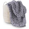 Adyrescia Coperta a maglia grossa, 100% lavorata a mano con filato di ciniglia jumbo (152 x 203 cm, grigio lilla)