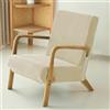 FANSU Copripoltrona Elasticizzato 1 Posto con Braccioli, Coprisedie con Schienale per Poltrona in Legno Copripoltrona con Cerniera per Poltrona da Lettura (TW09 Beige)