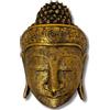 Trintura Decorazione da parete Buddha maschera testa statua oro nero legno accessorio per la casa 30 cm