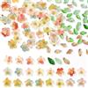 Piacolnic Set da 70 Ciondoli a Forma di Fiore in Vetro con Foglie Assortite, Ciondoli Floreali in Colori Misti con Foro da 1 Mm, Flower Beads per Progetti Fai da Te e Decorazioni Floreali