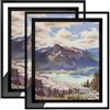 FoiiLiio Confezione da 2 cornici portafoto 20 x 25 cm, in vetro, 20 x 25 cm, colore nero, per pareti e tavoli, cornici in vetro per matrimoni, famiglia, uffici, regalo di Natale