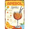 DODINO 20x30cm Targhetta in Metallo Aperol Spritz Design Retrò Vintage Placca Decorativa per Casa Regalo per Amici Decorazioni da Appendere