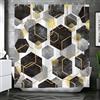 hometrixx Tenda Doccia Moderno 180 x 180 cm Nero Grigio Marmo Astratto Geometrico Poliestere Impermeabile Tenda Vasca da Bagno con 12 Ganci Lavabile in Lavatrice per Casa Hotel