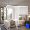 BUZIFU Zanzariera Letto Singolo Zanzariera Lettino da Campeggio con Kit Completo per la Sospensione Zanzariera Quadrata per Interni ed Esterni (200 * 100 * 190CM)