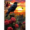 EOBROMD 5D Diamond Painting Kit Completo Tramonto, Corvi Pittura Diamante FAI DA TE, Rose Diamond Painting Adulti, Strass Ricamo a Punto Croce Painting per Decorazione Casa 30x40cm
