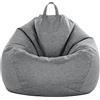 FANSU Copertura per Poltrona Sacco Puff Poltrona Senza Riempimento, Poltrona a Sacco Pigro Poltrona con Zip, Stampa Colori Solidi Pouf Poltrona per Adulti e Bambini (120x160cm,Grigio per Signori)