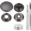 QUARKZMAN 24Set Bottoni Automatici a Pressione in Pelle, 20mm Dia 3.31 Lungo in Ottone con 4 Strumenti Installazione Inclusi Metallo da Cucire per Borse Cappotti Barche Tela, Nero Pistola