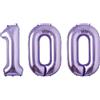 Zebra Balloons Palloncino foil numero 100 viola, 101 cm