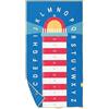 Quut - Telo da spiaggia/piscina per bambini con gioco - Microfibra ad asciugatura ultra rapida, senza sabbia - compatto e leggero (faro blu, L - 180 x 100 cm)