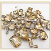 Brillabenny Mix 50 Pietre CASTONI Strass da Cucire Vetro CABOCHON Sew On Rhinestone Claw Decori Scarpe Abito Bijoux Accessori (Champagne Oro)