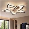 YUNLONG Lampadario con Ventilatore da Soffitto Compatibile con Alexa e Google Assistant, Ventola Soffitto con Luce Silenzioso, Motore DC Estate Inverno, Dimmerabile, per Camera da Letto, Nero