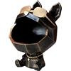 Zyqixluk Statue Di Cane Grande Grande Bocca Bulldog Resina Scultura Di Gioielli Chiave Scatola Di Stoccaggio Casa Sculture Per Cani Decorazioni Adatte A Tavoli, Camere Da Letto, Studio, Portico,Black gold a