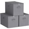 Lifewit Scatole Portaoggetti con Coperchio, Scatole per Armadio Rigide, Contenitori Armadio Salvaspazio con Cerniera per Vestiti, Giocattoli, Grigio, 40×30×25cm, 30L, Set di 3