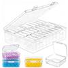 SZHUGEKI Set di 30 Coperchio Quadrato Mini Scatola (5.5 x 5.5 x 2 cm), Mini Scatola in Plastica Trasparente, Contenitori Piccoli per Gioielli, Viti, Tappi per le Orecchie